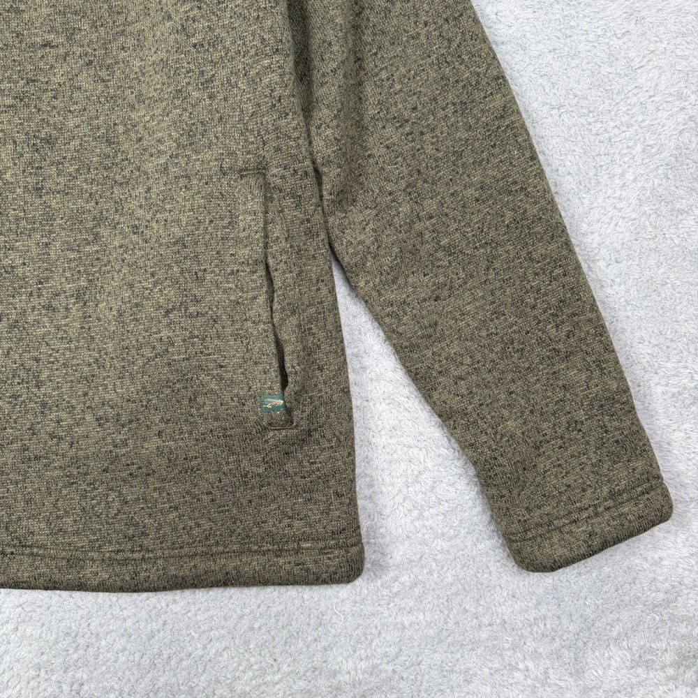 Orvis Mens Quarter Zip Sherpa Lined Fleece Pullover Sweater Olive Green Large - Picture 6 of 12